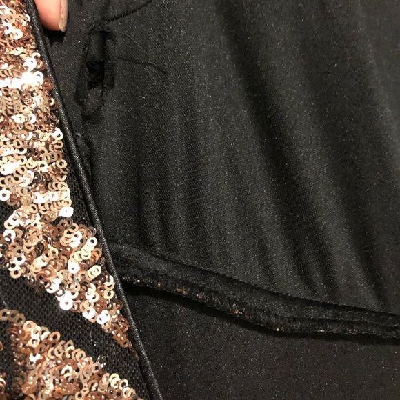 Gorgeous Black and Rose Gold/Bronze Sequin Gown - Picture 6 of 8